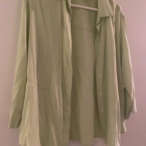 CJ Banks Light Green Button Down Shirt